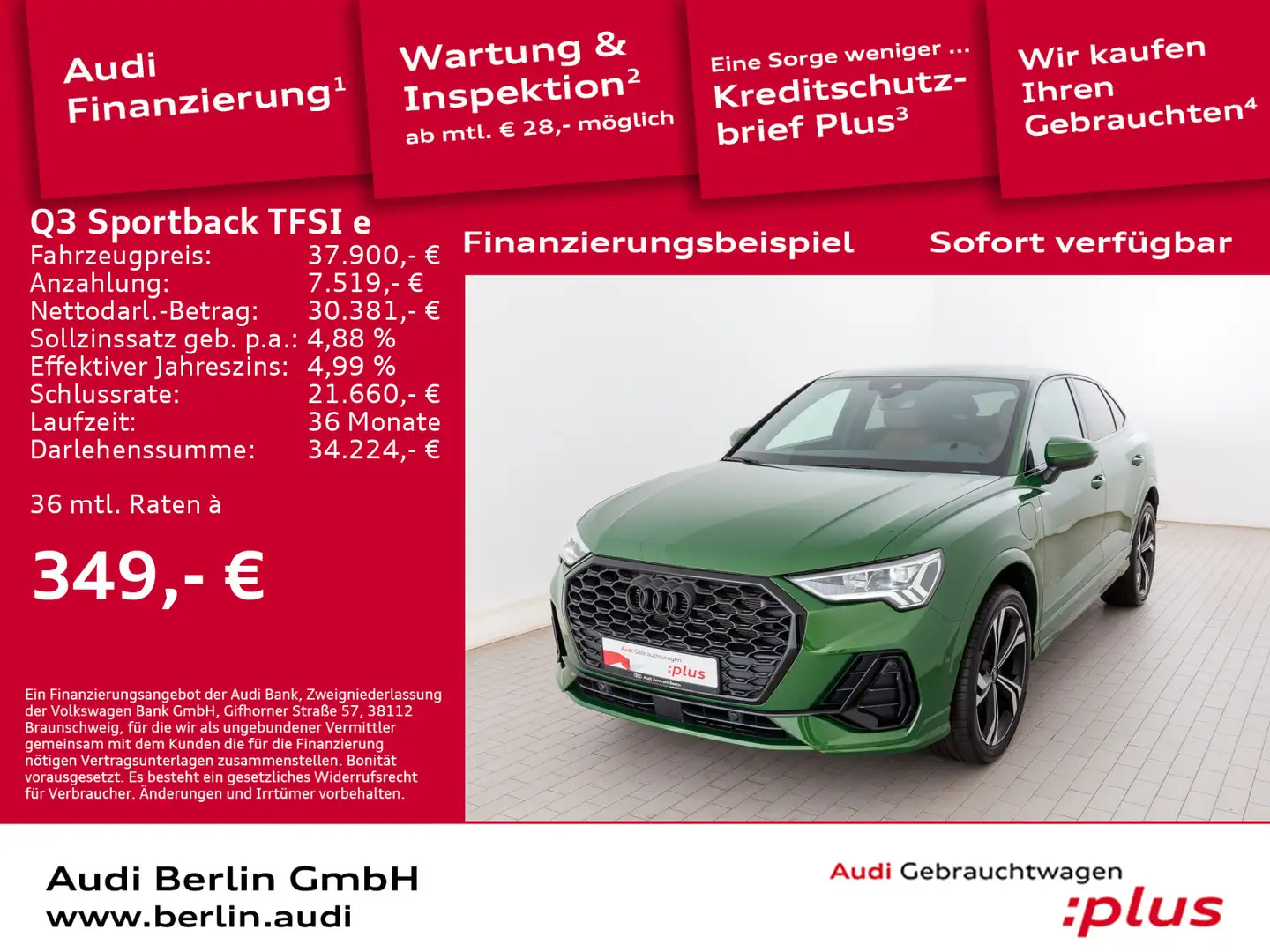 Audi Q3 S line 45 e S tr. LED RFK NA Green - 1
