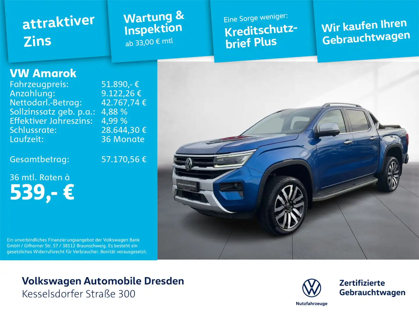 Volkswagen Amarok Aventura DC 177 kW 3.0 TDI 4Motion Bleu - 1