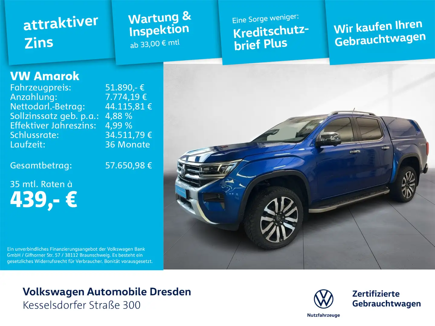 Volkswagen Amarok Aventura DC Standh. Kamera Winterp LED Blau - 1
