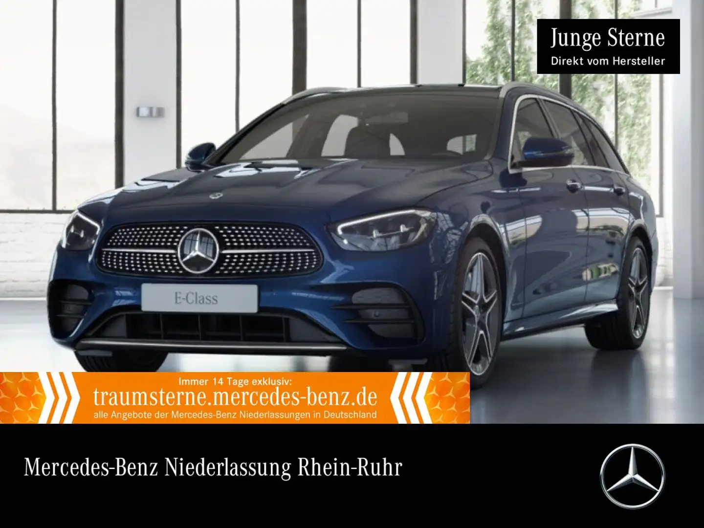 Mercedes-Benz E 450 T 4M AMG+PANO+AHK+LED+FAHRASS+BURMESTER+9G Blau - 1
