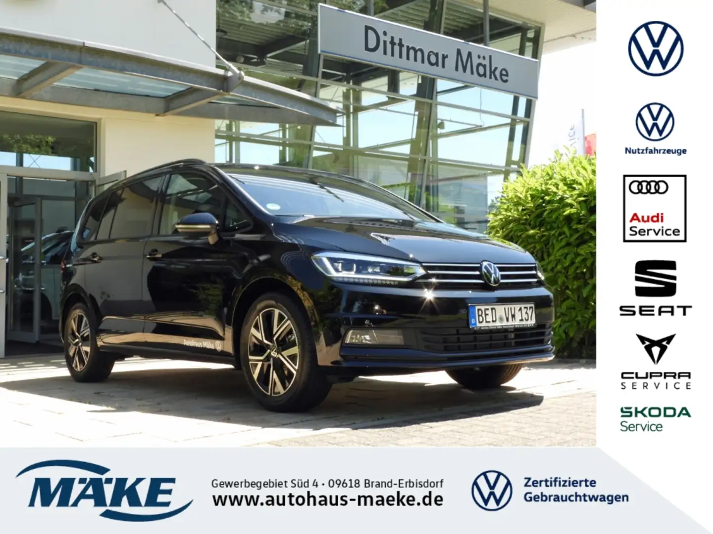 Volkswagen Touran Comfortline 2.0 TDI DSG 5-Si. AHZV STDHZG Schwarz - 1