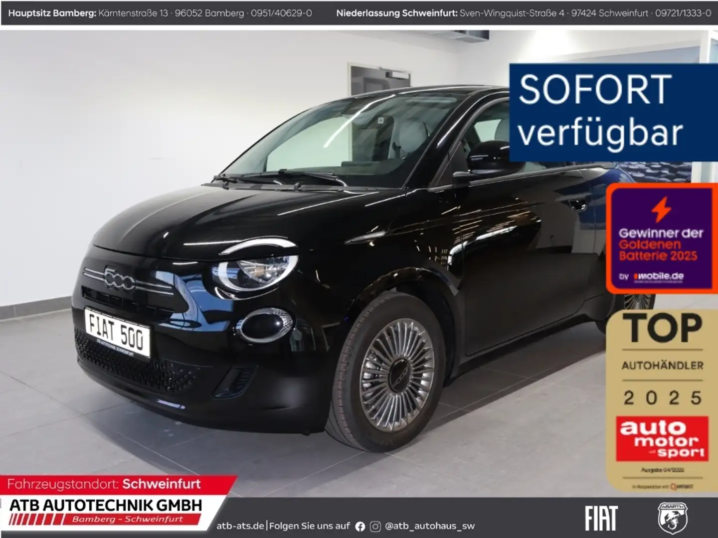 Fiat 500 1.0l Hybrid ICON Apple CarPlay Klimaautom DAB Spur Schwarz - 1