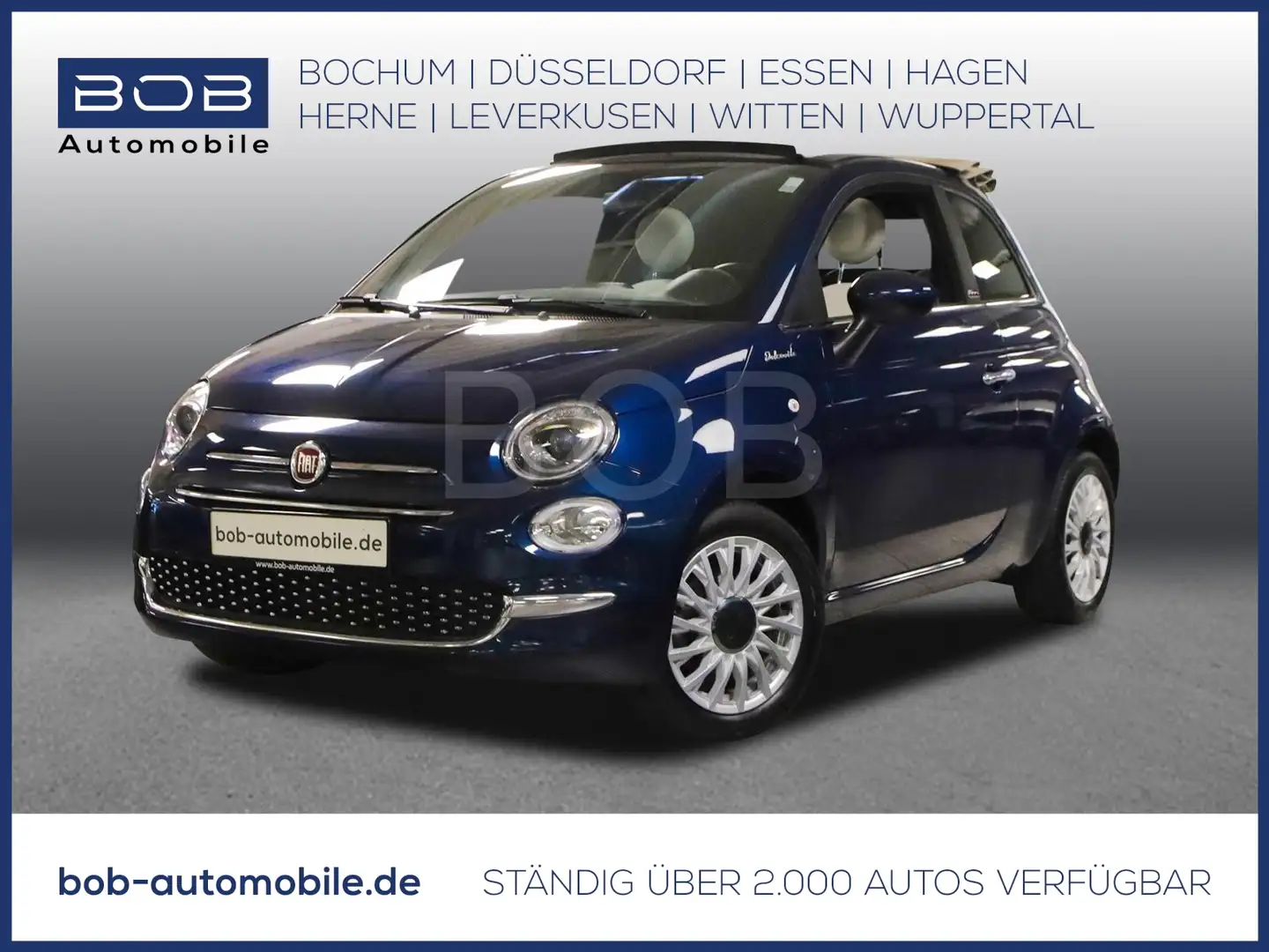Fiat 500C 1.0 Mild Hybrid Dolcevita FALTDACH CARPLAY Blauw - 1