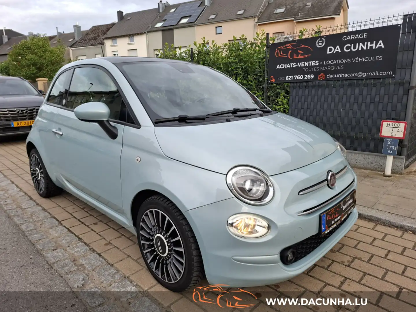 Fiat 500 1.0i Hybrid TOIT PANO, REGUL., CUIR, NAVI, PARKTR Gris - 1