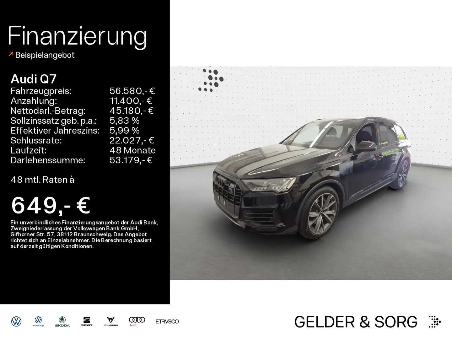 Audi Q7 Q7 55 TFSI e qu. S line Tour*AHK*Laser*B&O*HuD* Schwarz - 1