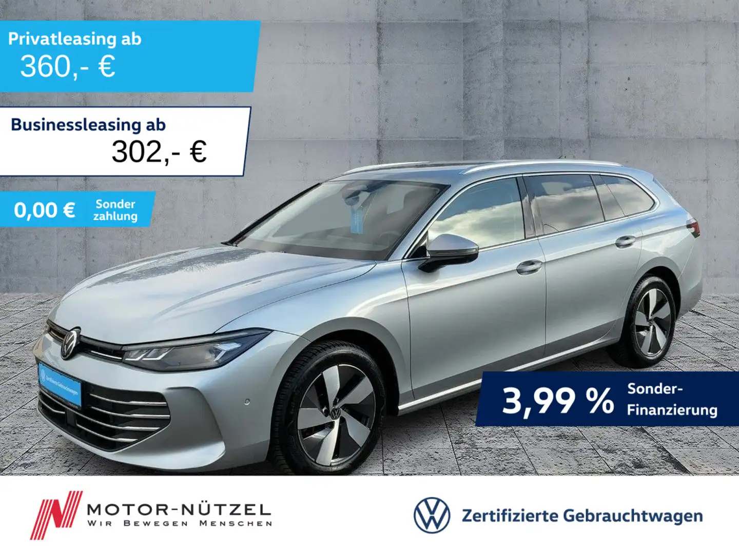 Volkswagen Passat Variant 1.5 eTSI DSG BUSINESS LED+NAV+AHK Silber - 1