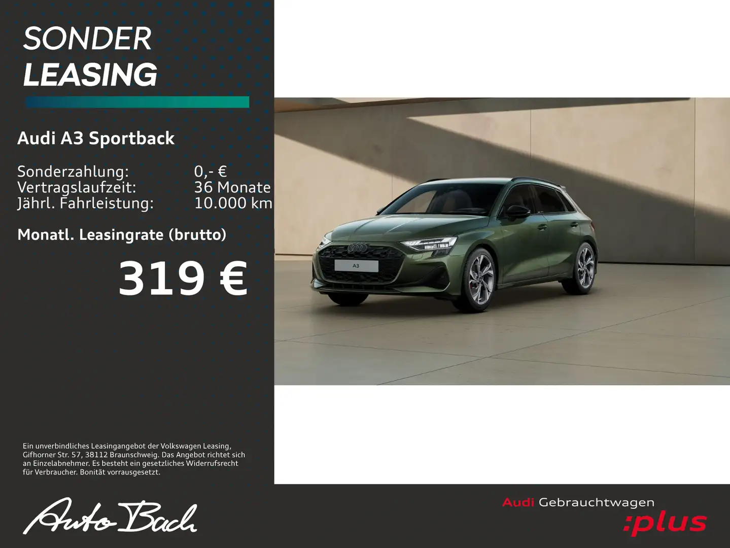 Audi A3 S line 35TFSI Stronic Navi LED virt Grün - 1