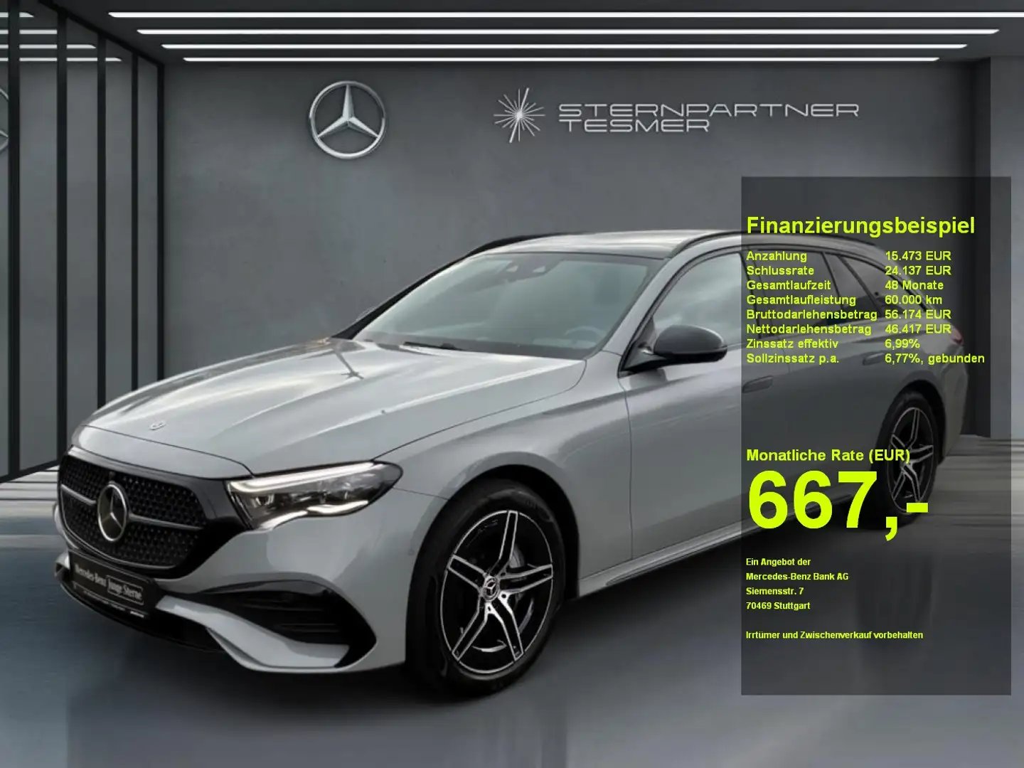 Mercedes-Benz E 300 e T-mit EQ Hybrid  AMG Premium+ AHK Airm. Grau - 1