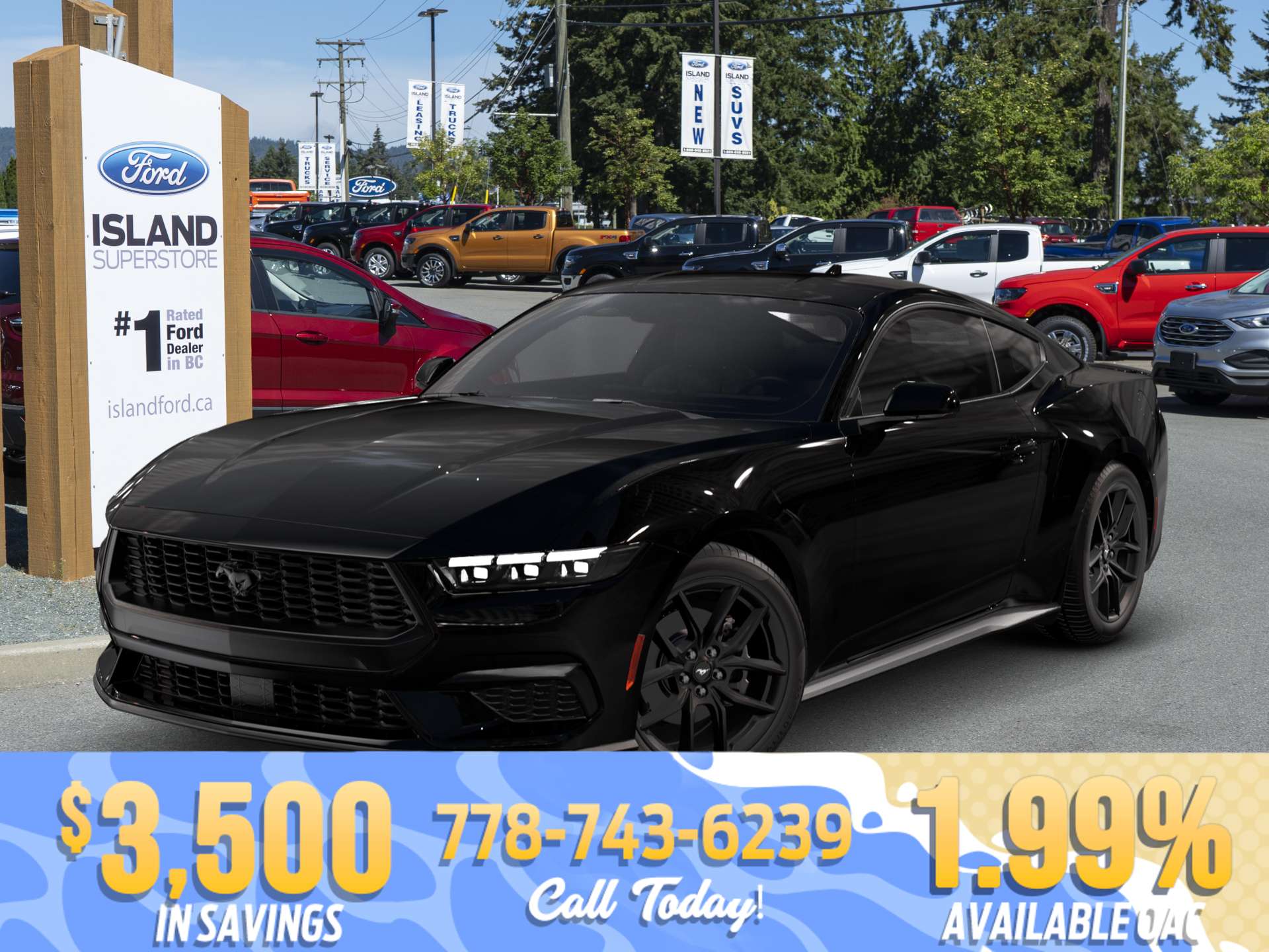 Black 2026 Ford Mustang Coupe Rear-Wheel Drive Automatic