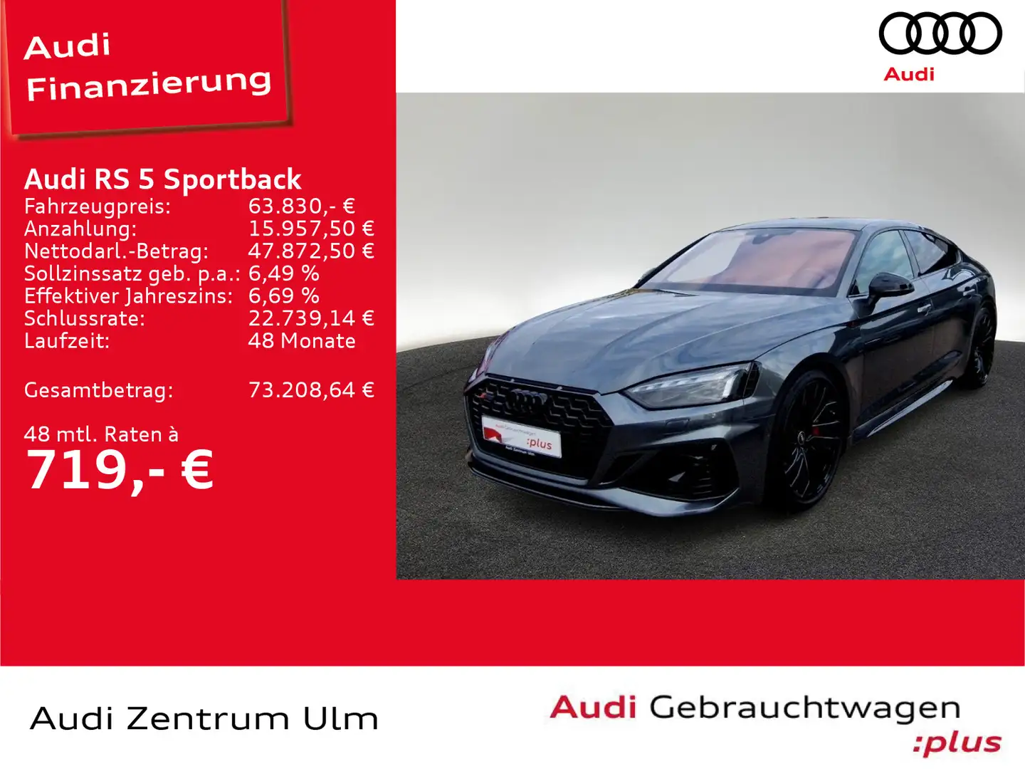 Audi RS5 RS5 Sportback 2.9 TFSI qu 20 B&O CARBON RS-AGA Grau - 1