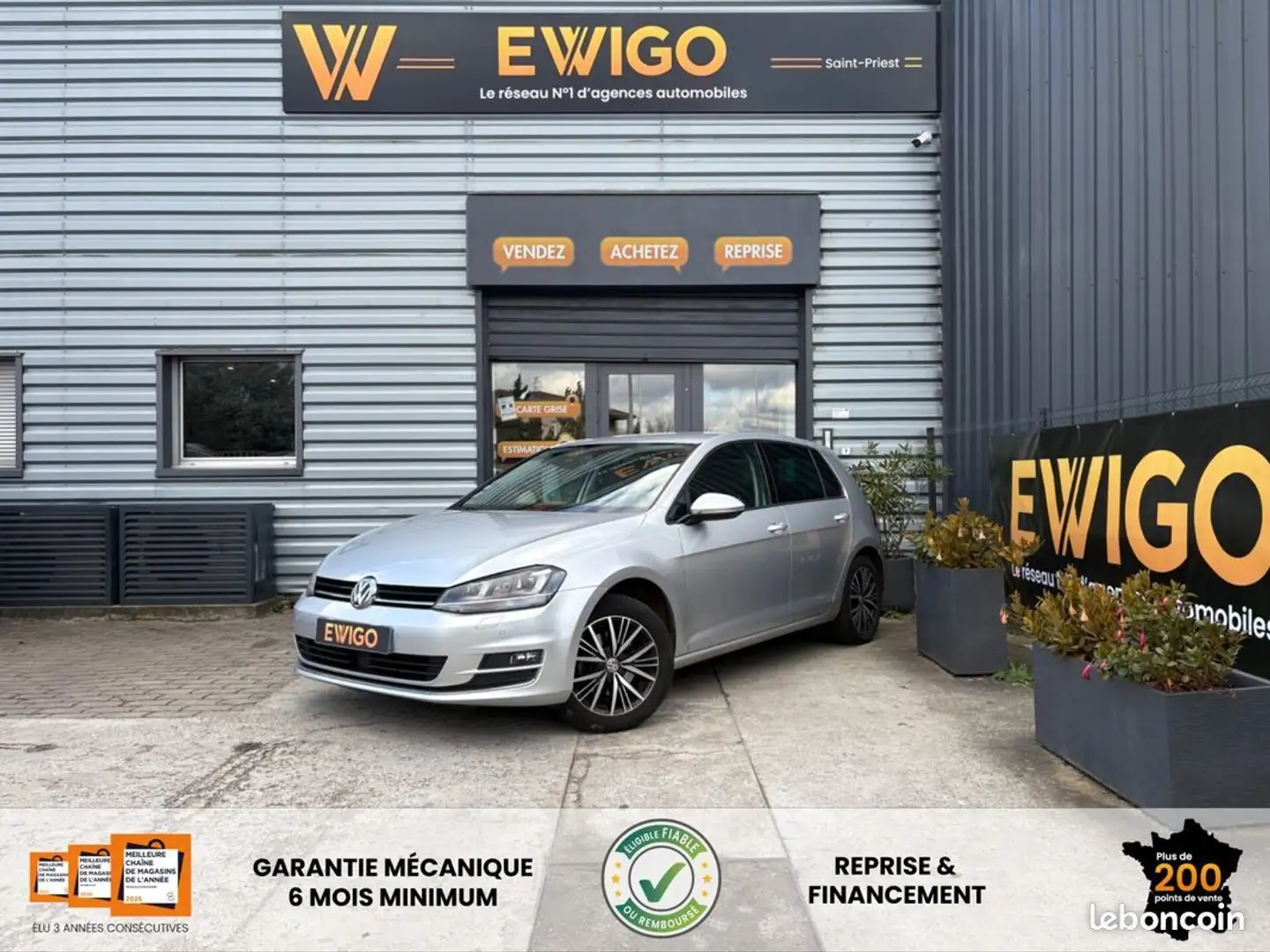 Volkswagen Golf 1.4 tsi 150ch allstar bva carplay camera de recul 2nd main Gris - 1