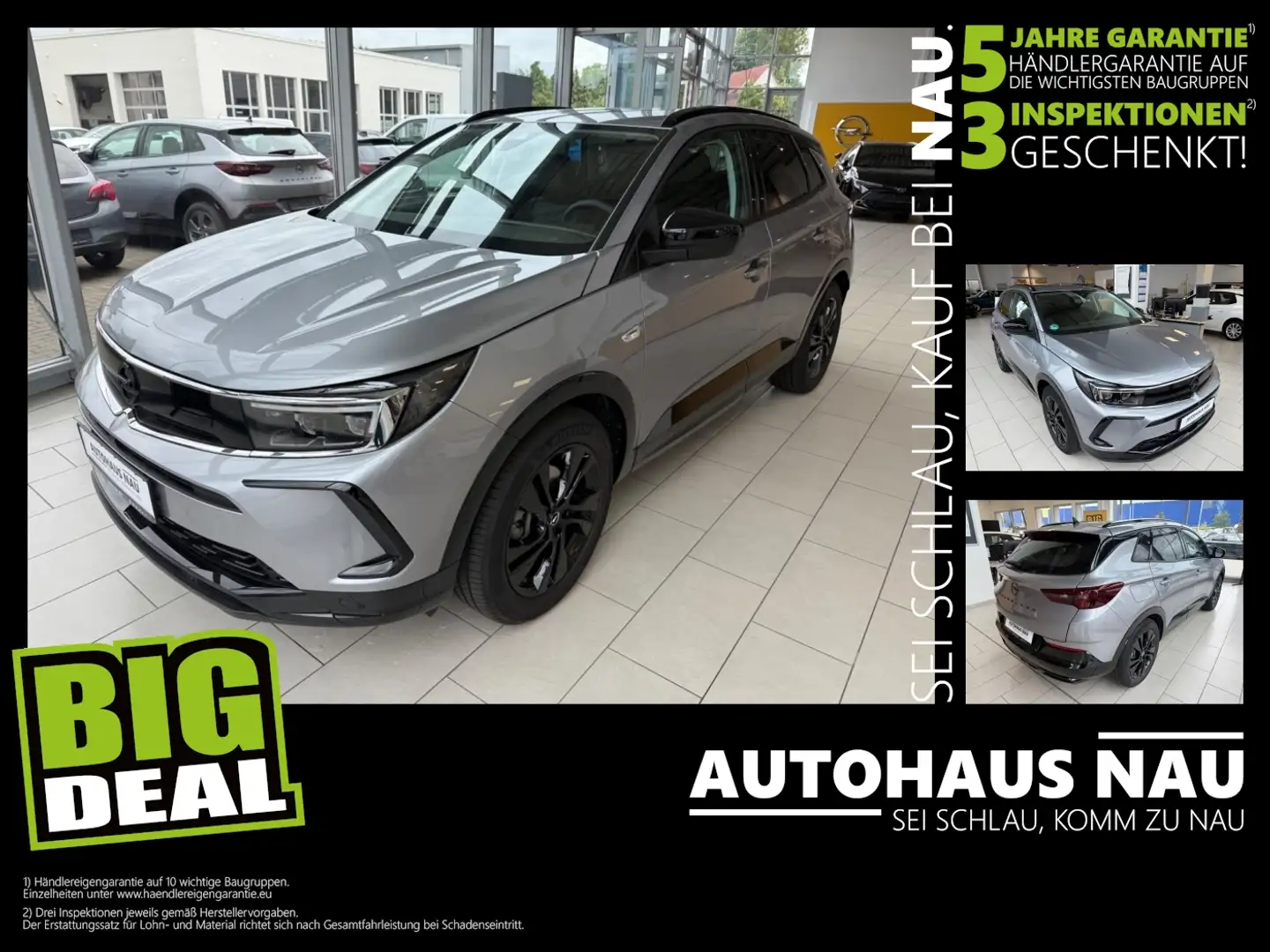 Opel Grandland 1.2 Turbo GS mit Navi Kamera Inkl. Inspektionspake Grau - 1