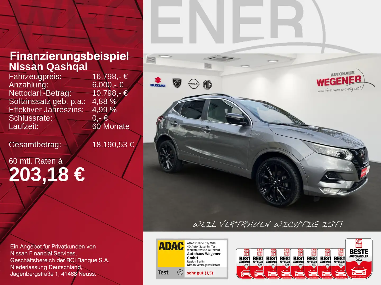 Nissan Qashqai QASHQAI N-TEC 1.3 DIG-T 140 PS 6MT LED NAVI 360° Grau - 2