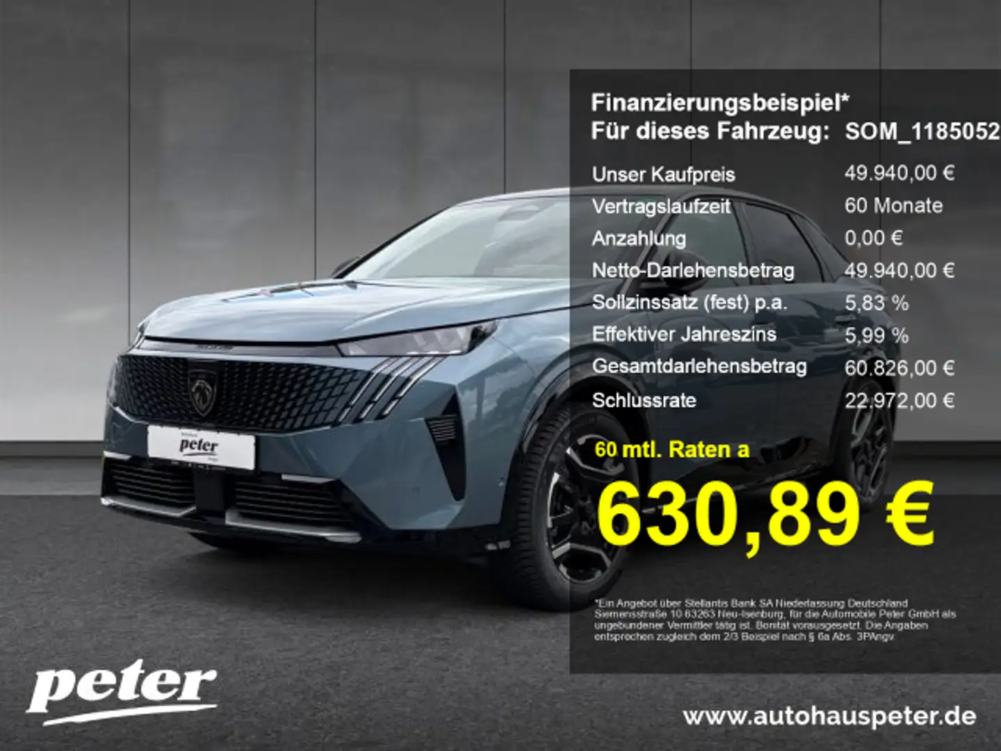 Peugeot 3008 E-3008 GT 210 74kW +11kWOBC+Navi+SHZ Blau - 1