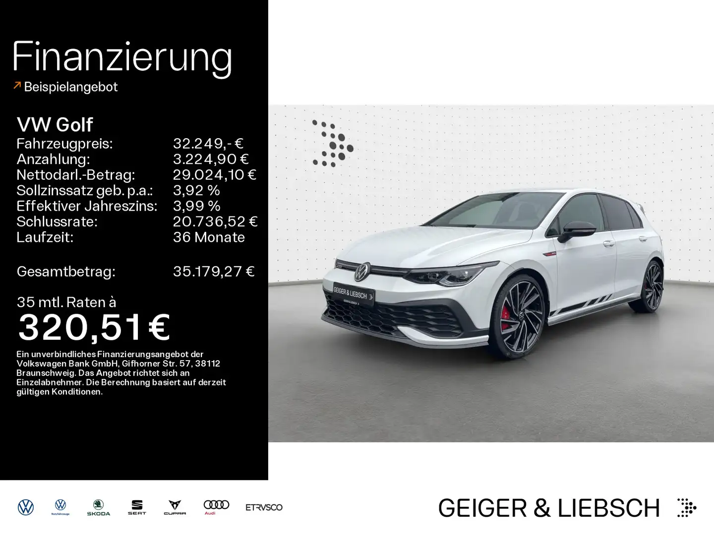 Volkswagen Golf GTI Golf VIII 2.0 TSI DSG GTI CLUBSPORT*BLACK-STYLE* Weiß - 1