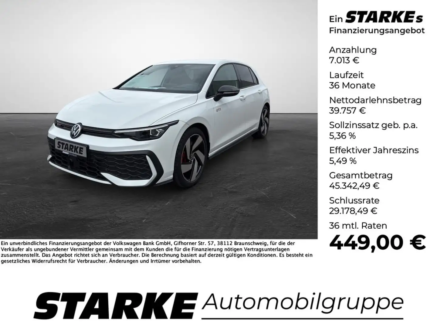 Volkswagen Golf GTI 8 2.0 TSI DSG Weiß - 1