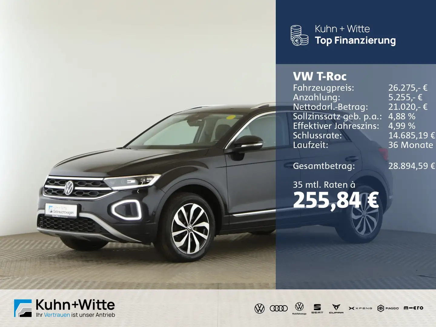 Volkswagen T-Roc 2.0 TDI Style 4M *LED*RFK*SHZ*Navi*IQ.Driv Schwarz - 1