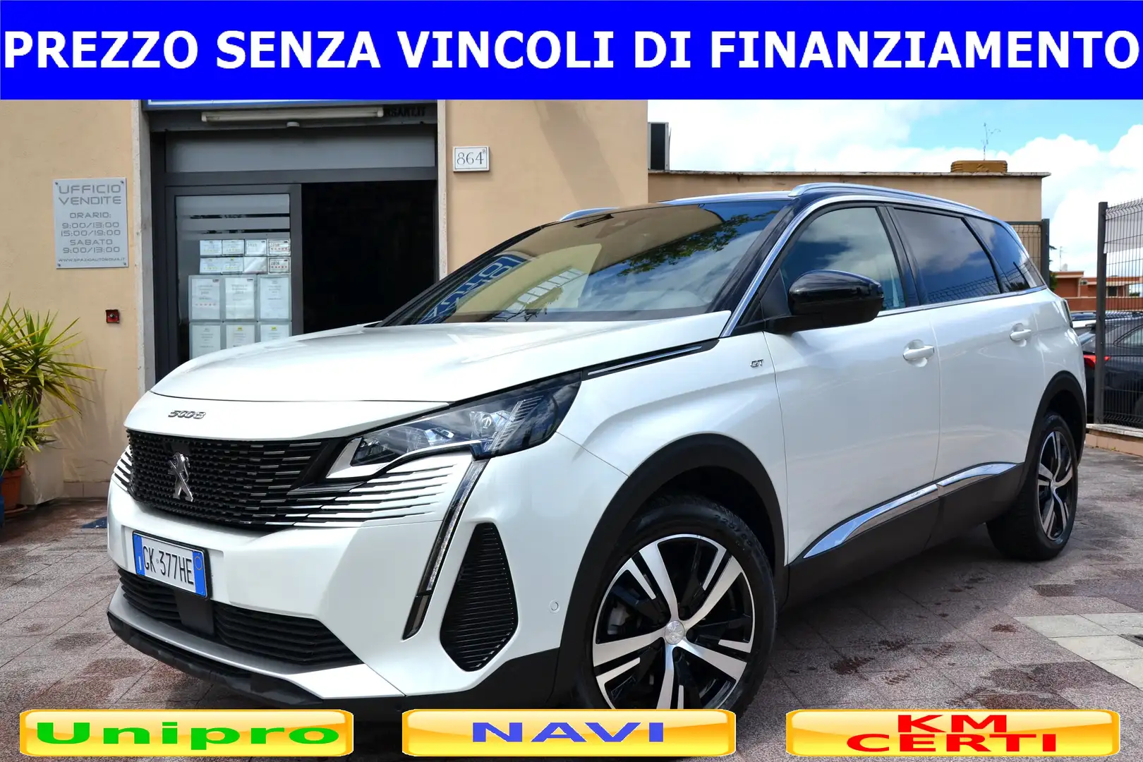 Peugeot 5008 2.0 BlueHDi 180CV EAT8 GT-PACK 7POSTI **PREZZO VER Bianco - 1