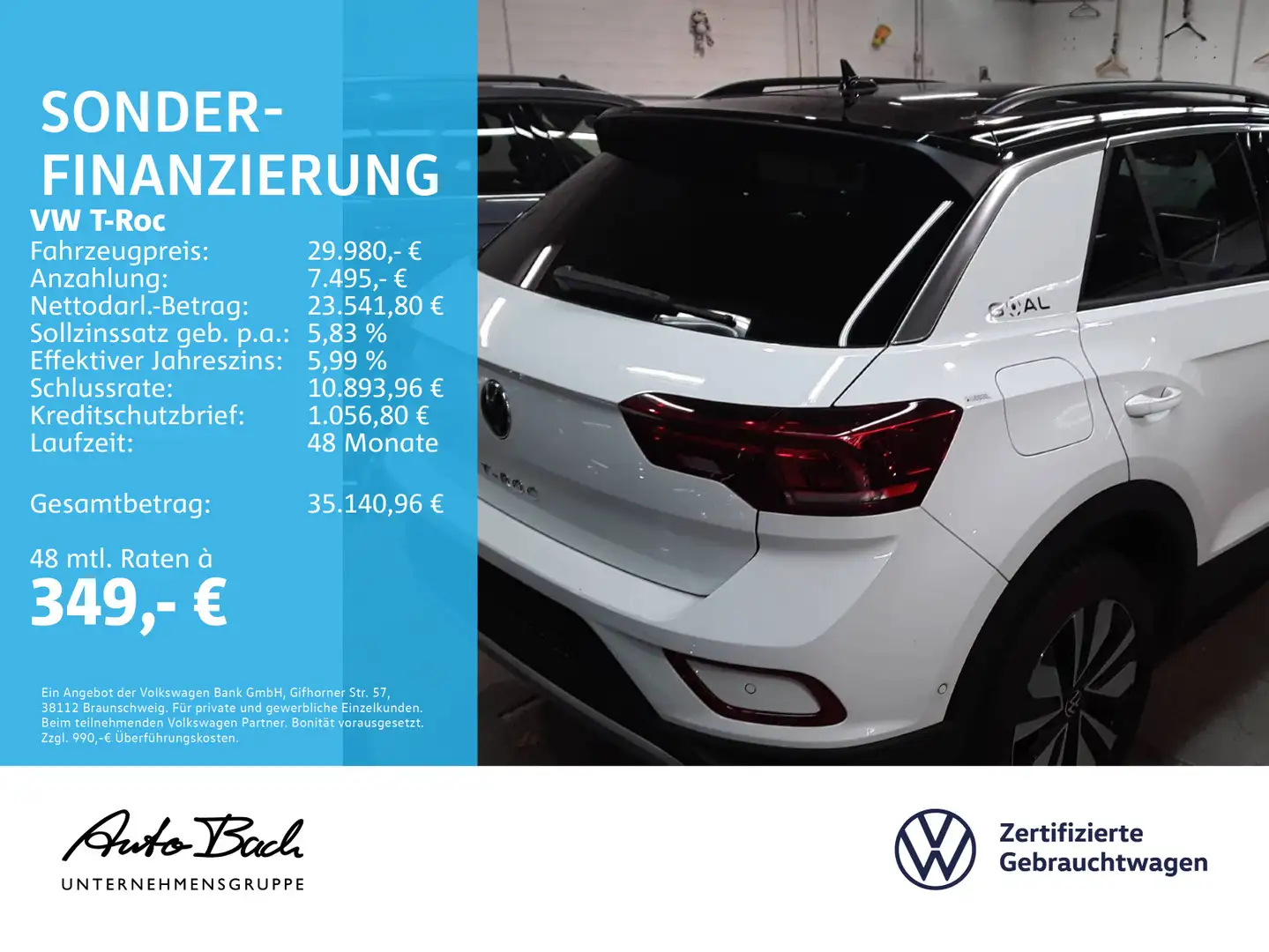 Volkswagen T-Roc Life 2.0TDI DSG Navi LED ACC CarPlay AHK Weiß - 2