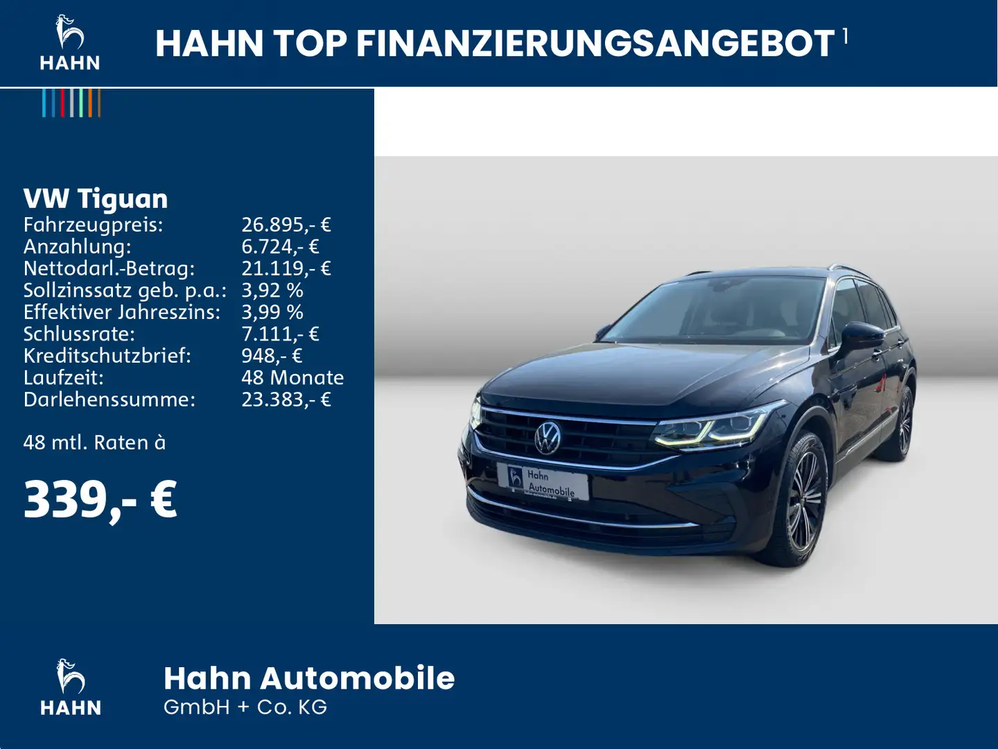 Volkswagen Tiguan 2.0TDI Life 4M ACC AHK Cam LED Navi Schwarz - 2