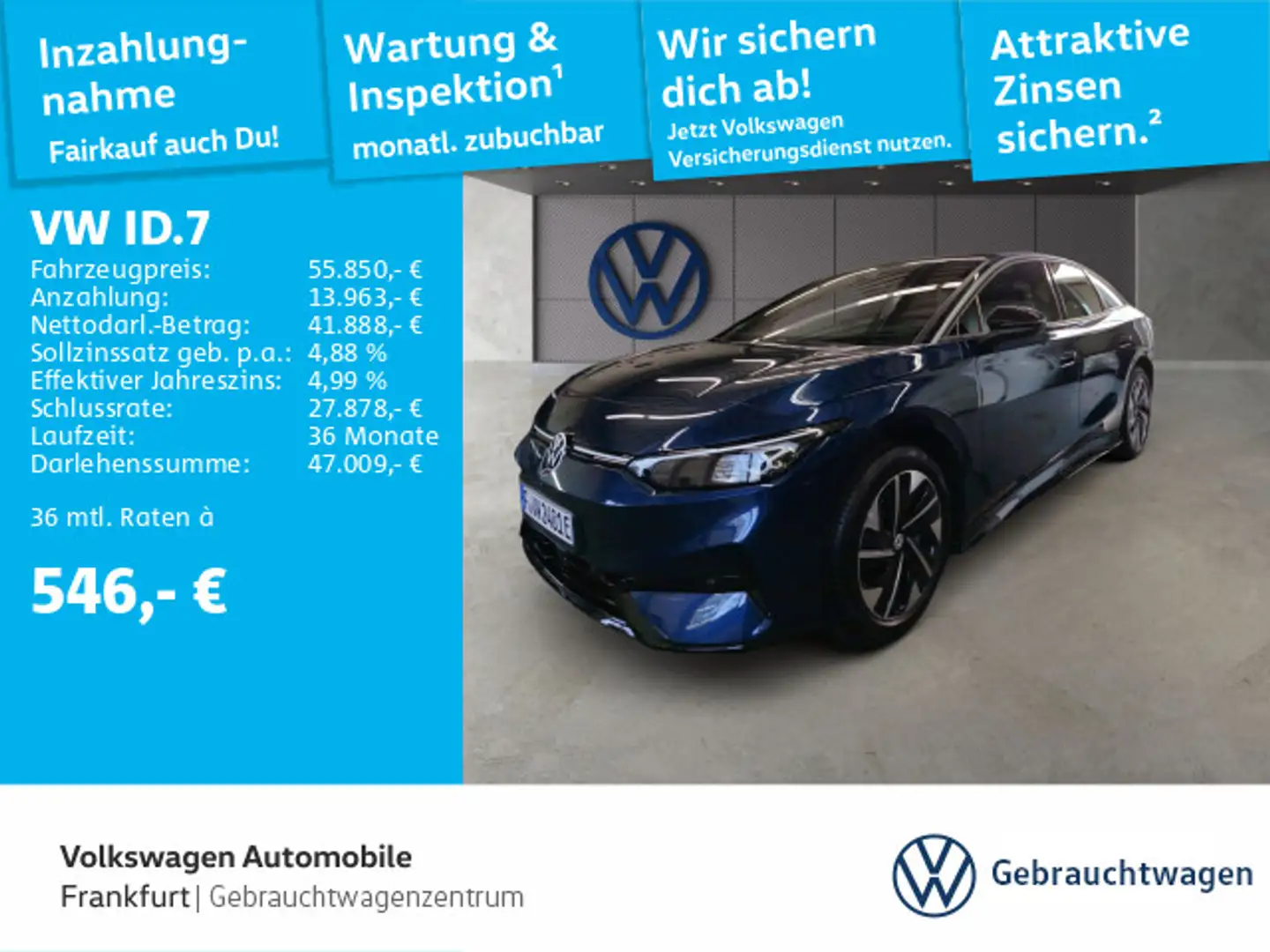 Volkswagen ID.7 Pro Navi ACC LED Rückfahrkamera Blau - 1