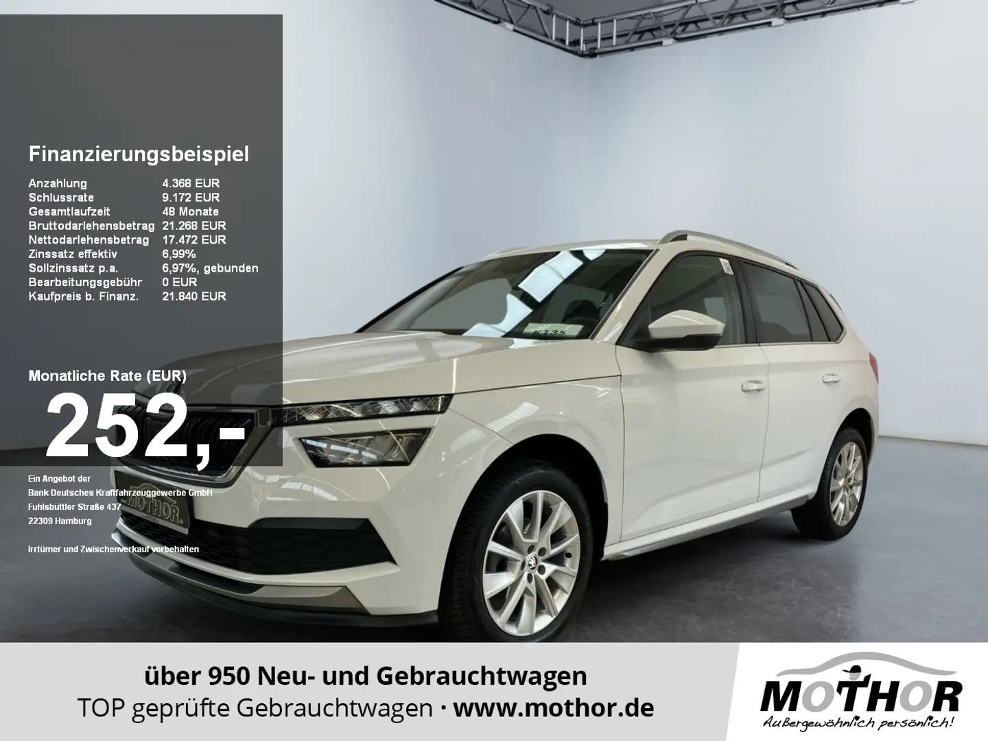 Skoda Kamiq Style 1.0 TSI LM LED 2xKlima PDC SHZ Weiß - 1