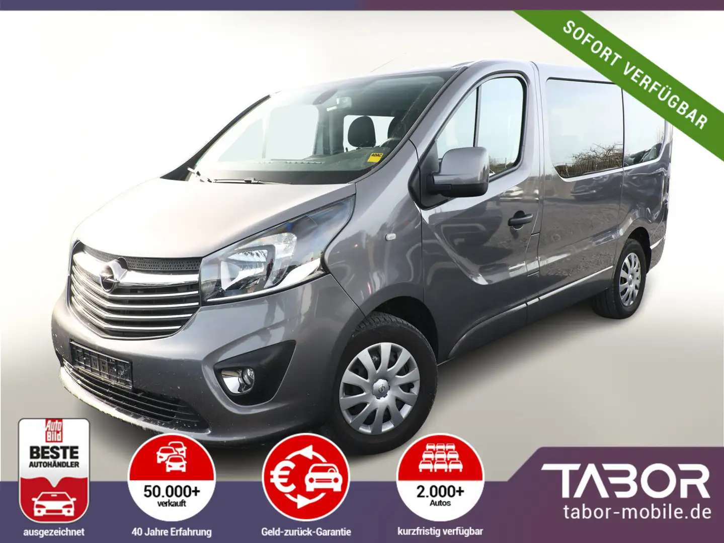 Opel Vivaro B L1 2,7t 1.6 CDTI 120 9-S Nav PDC Temp Grau - 1