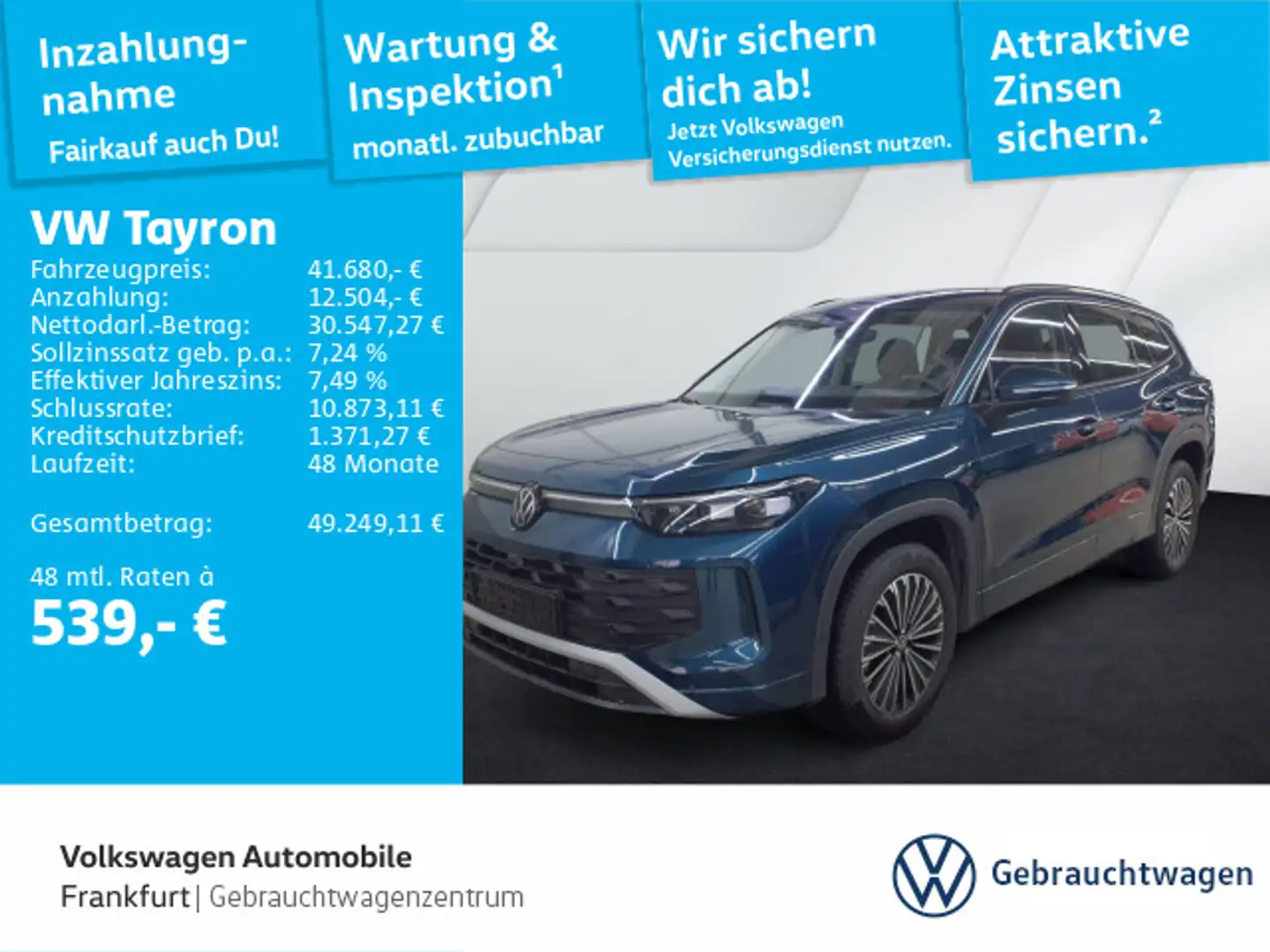 Volkswagen Tayron 2.0 TDI DSG 4Motion Life Navi IQ.Light DA Blau - 1