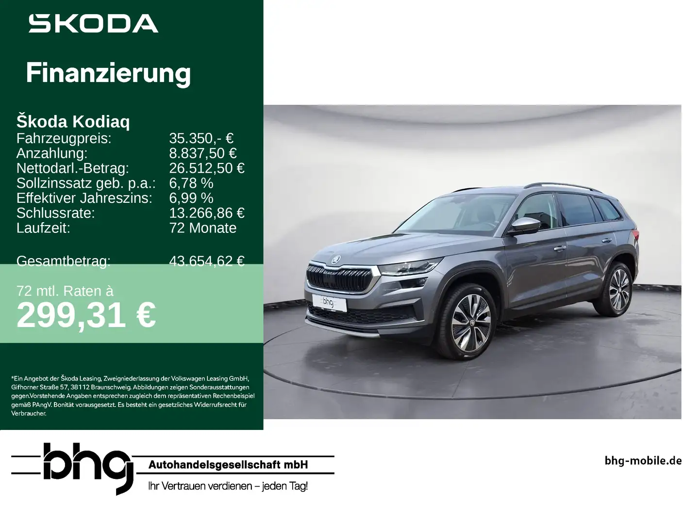 Skoda Kodiaq 2.0 TDI DSG Tour 4x4 Grau - 1