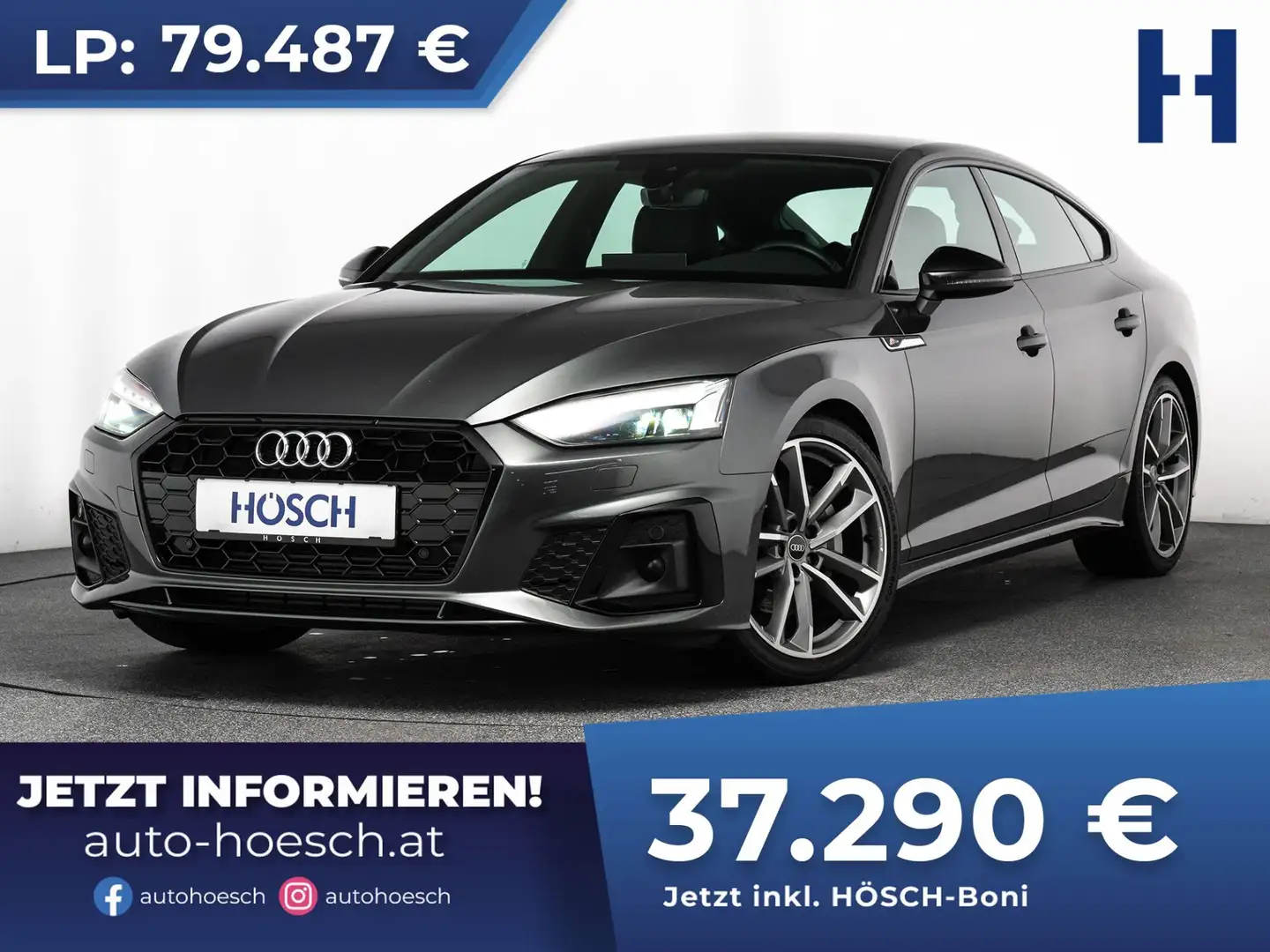 Audi A5 SB 40 TFSI 2xS-LINE BLACK 19er MATRIX NAPPA -53% Grau - 1