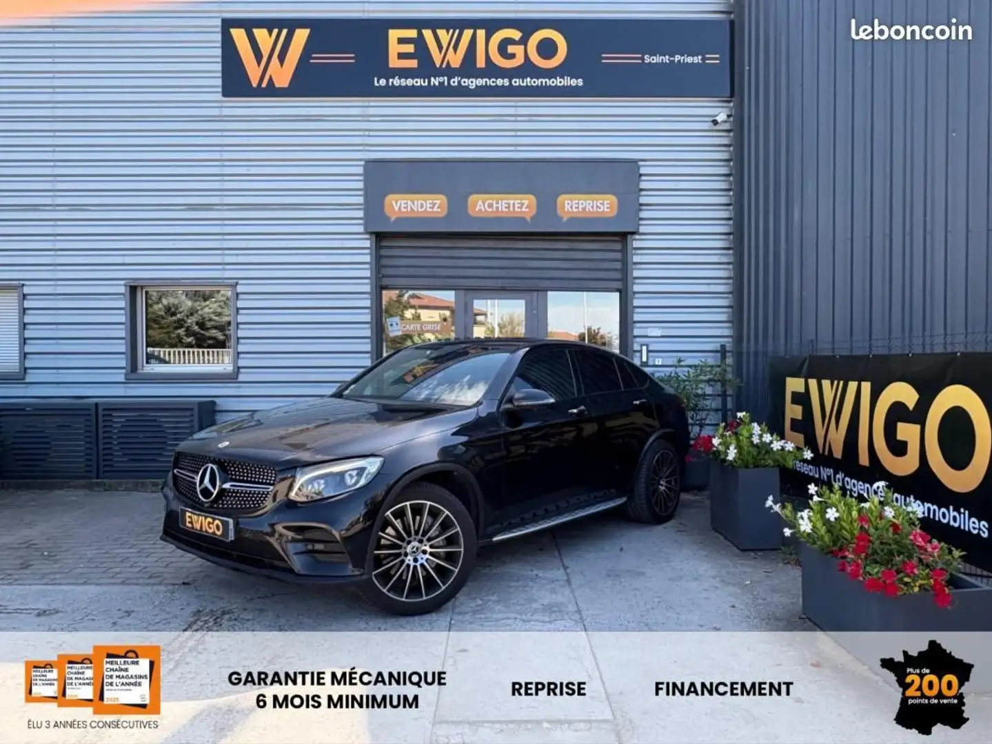 Mercedes-Benz GLC 250 Mercedes classe COUPE 2.2 250 D 204ch AMG LINE Toit ouvrant Siéges chauffants BVA Noir - 1