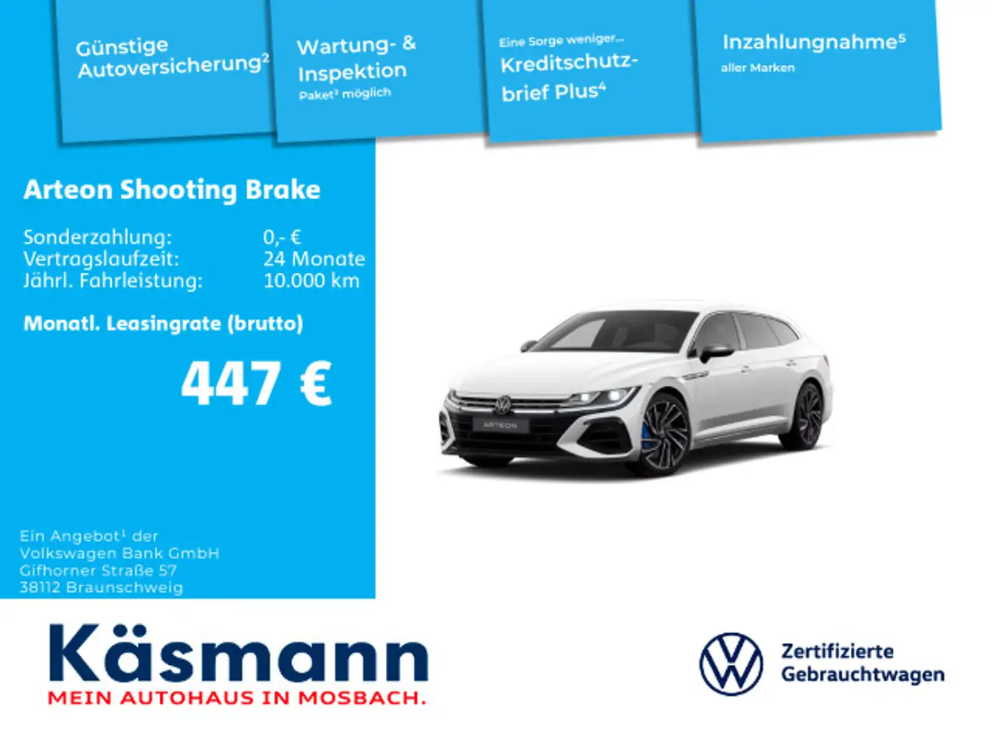 Volkswagen Arteon R 4M AHK 360 MATRIX LEDER Weiß - 1