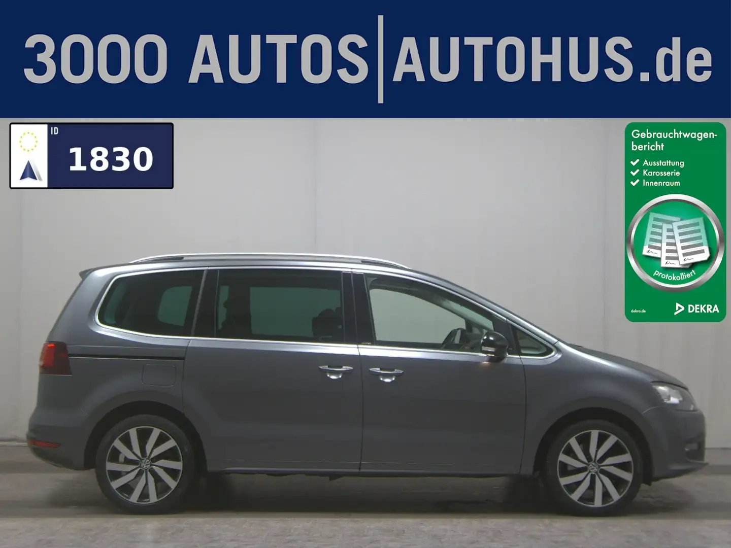 Volkswagen Sharan 2.0 TDI United Navi Xenon AHK DYNA. ACC Grau - 1