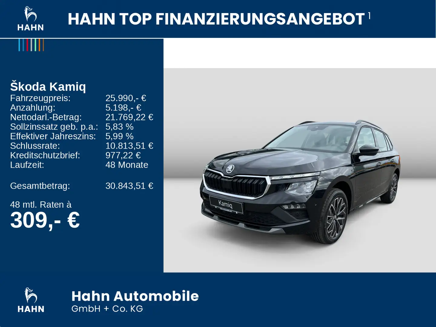 Skoda Kamiq Tour 1,0 TSI SHZ Kessy LED CarPlay DigCock Schwarz - 2