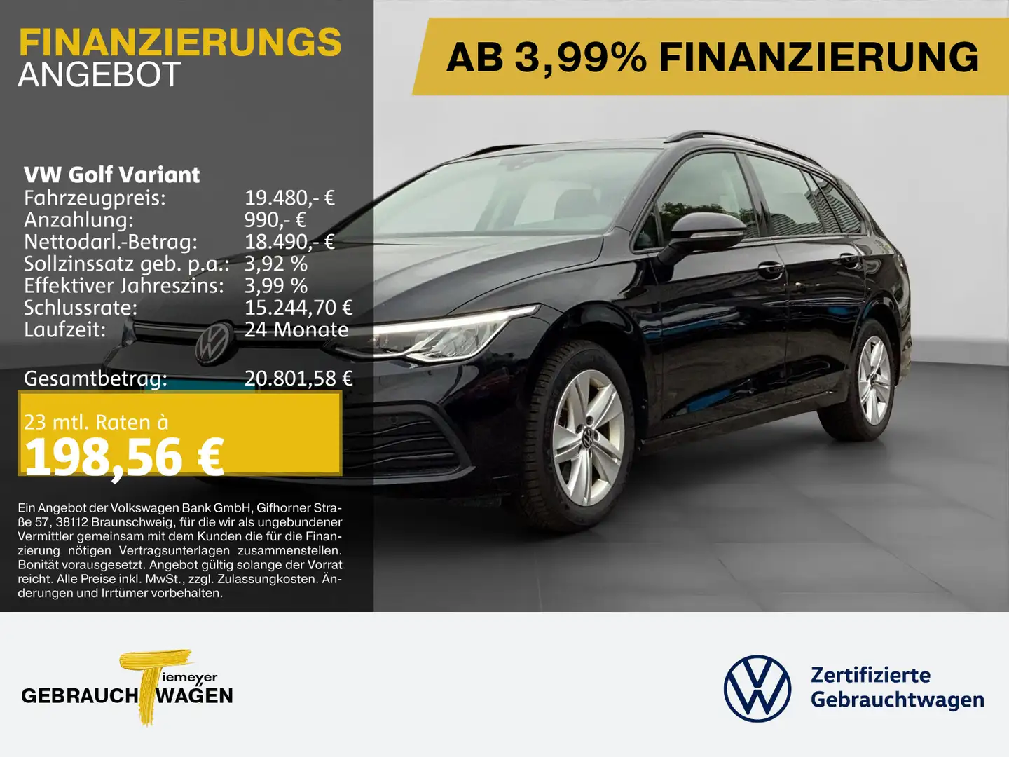 Volkswagen Golf Variant 1.5 TSI DSG LIFE AHK NAVI SITZHZ LE Schwarz - 1