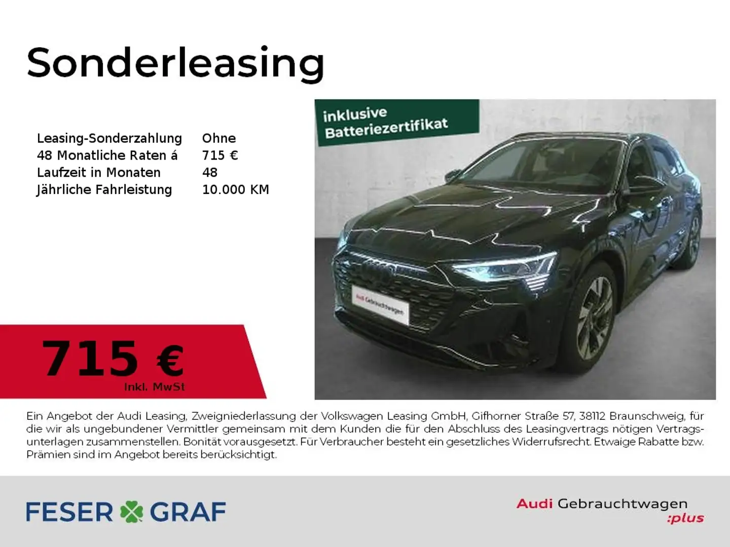 Audi Q8 e-tron 55 qu S line Int. HuD Matrix Navi 360° Schwarz - 1