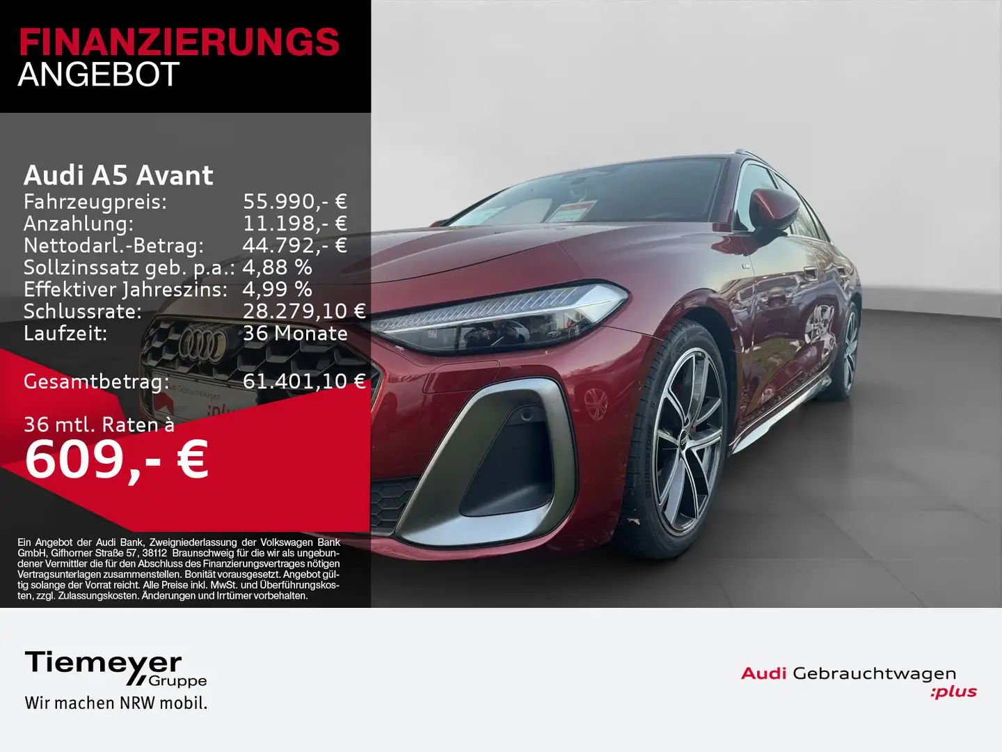 Audi A5 TDI 2x S LINE MATRIX BF-DISPLAY HuD BuO Rot - 1