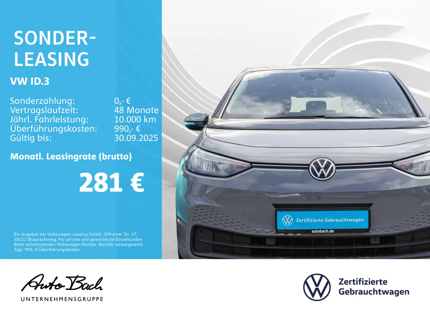 Volkswagen ID.3 Pro Performance Life Automatik, Navi, LED, Gris - 2