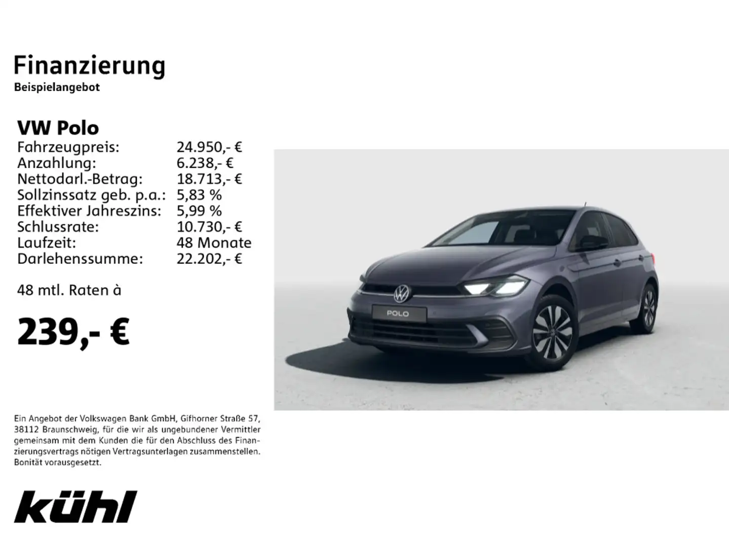 Volkswagen Polo VI 1.0 TSI OPF Goal Grau - 2