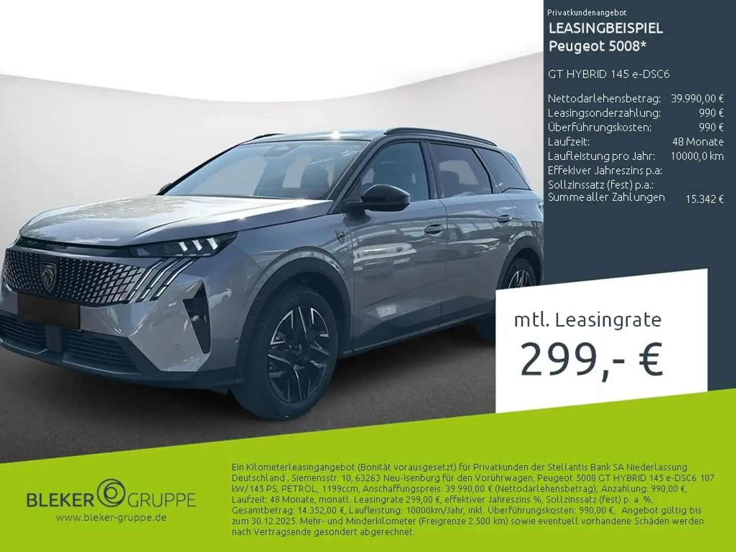 Peugeot 5008 GT HYBRID 145 e-DSC6 Grau - 1