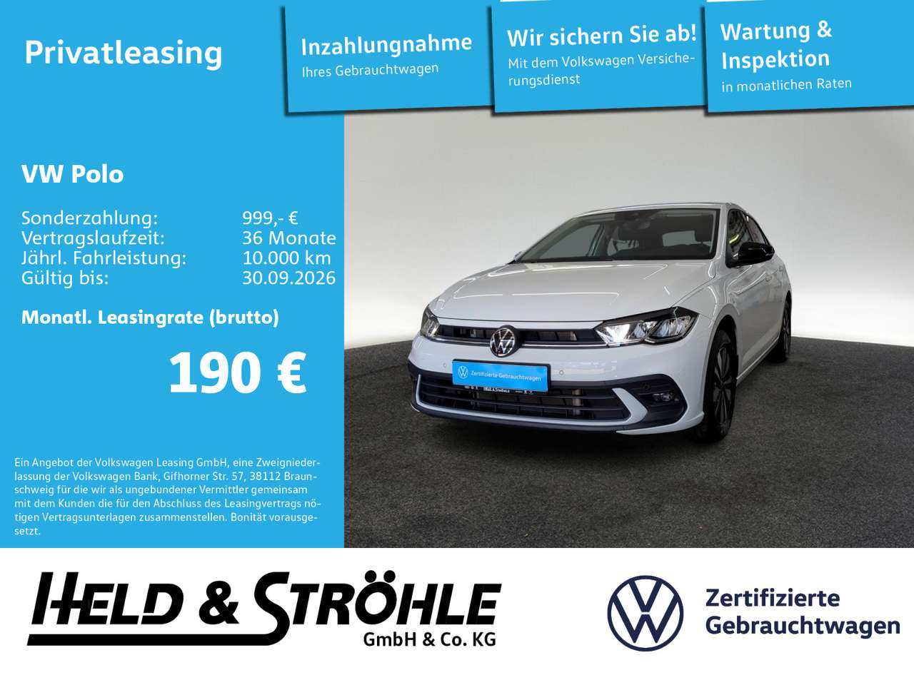 Volkswagen Polo 2025 — GOAL 1.0 TSI DSG AHK LED NAVI KAM PDC SHZ