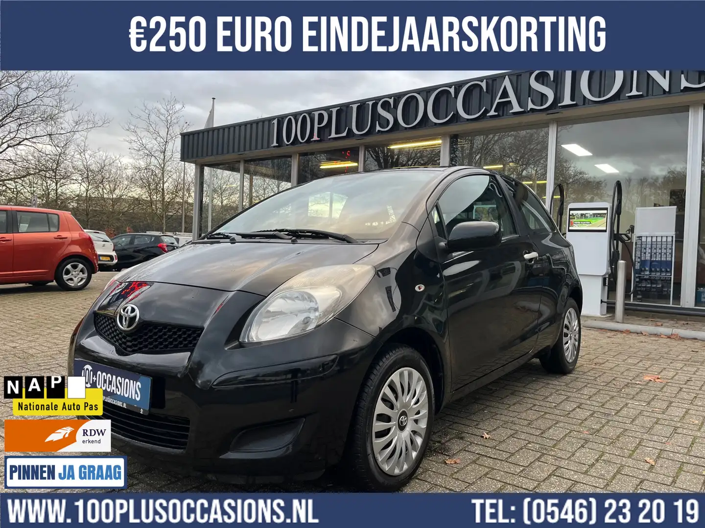 Toyota Yaris 1.0 VVTi Cool | Kleine beurt + Nwe Apk | Airco | Z Zwart - 1