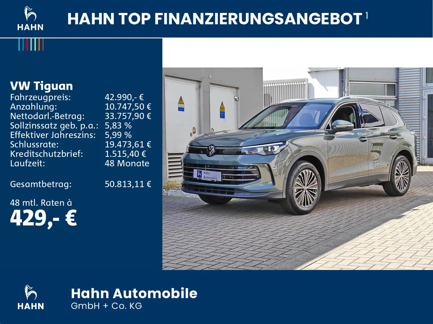 Volkswagen Tiguan Elegance 1,5 l eTSI OPF 110kW AHK Grün - 2