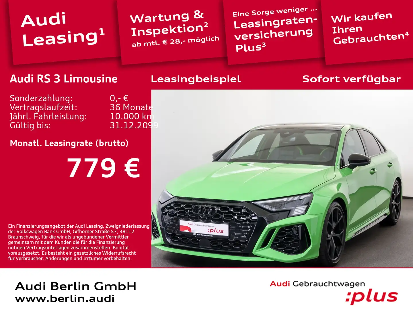 Audi RS3 2.5 TFSI qu. S tr. RFK PDC MATRIX Zelená - 1