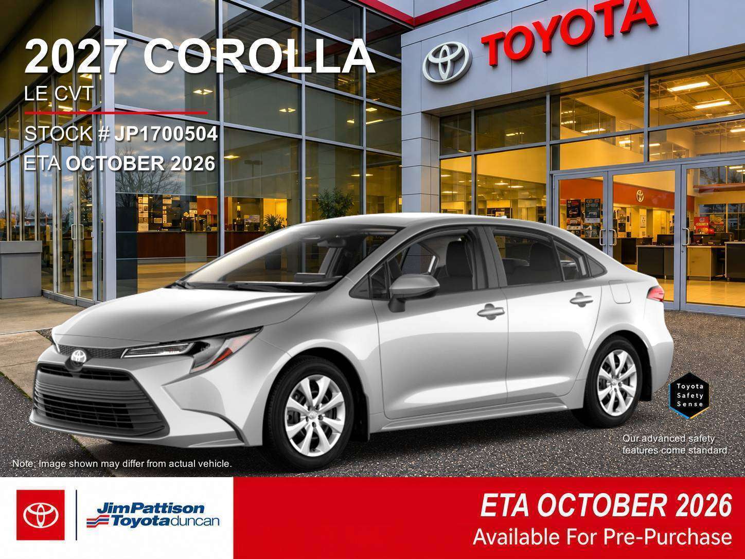 Silver 2027 Toyota Corolla Sedan Front-Wheel Drive Automatic