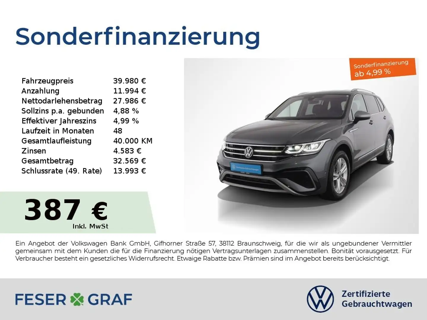 Volkswagen Tiguan Allspace 2.0TDI Elegance 4x4 DSG IQ-Light Gri - 1