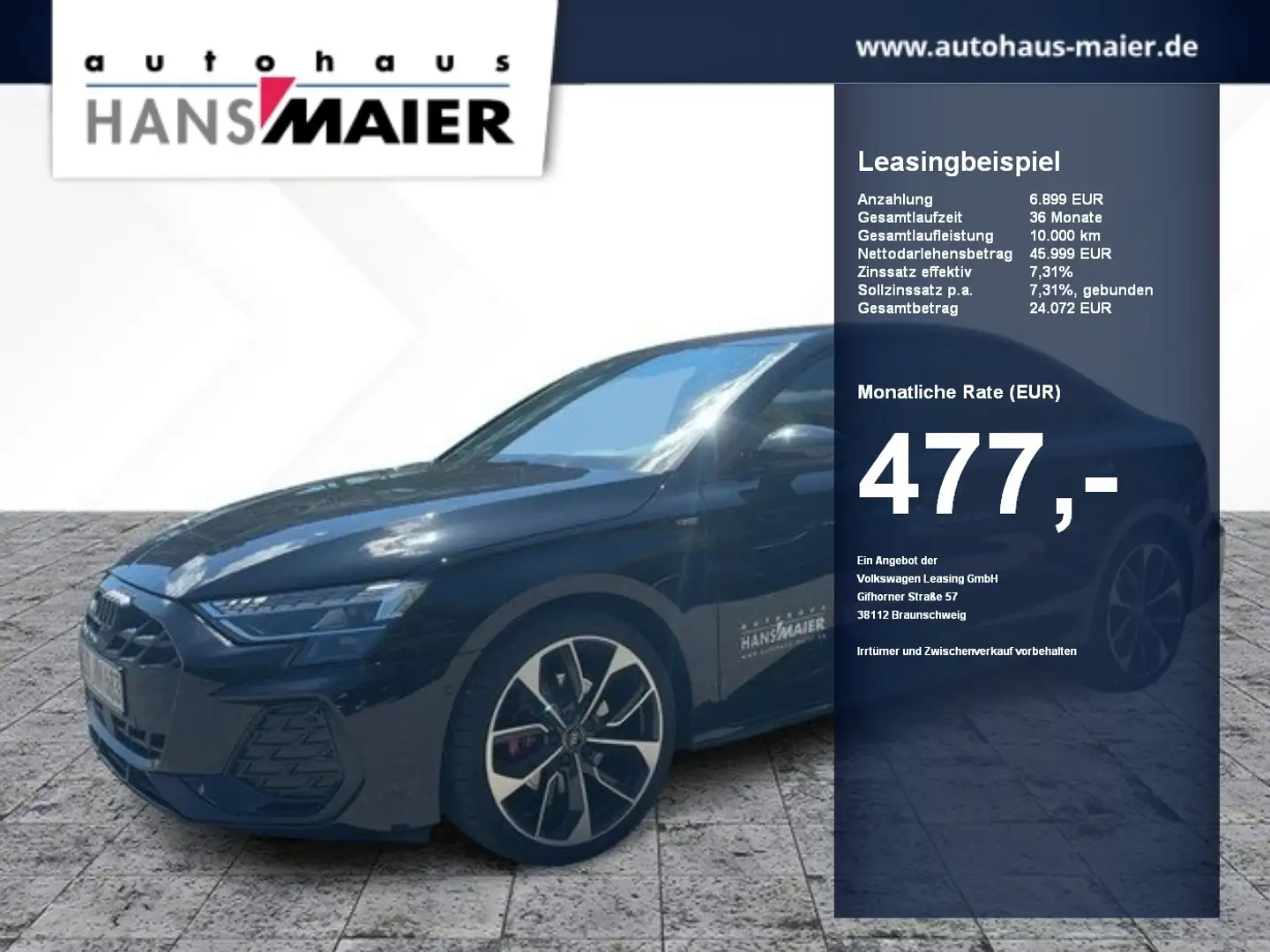 Audi A3 Limousine TFSI S line S tronic AHK Navi Schwarz - 1