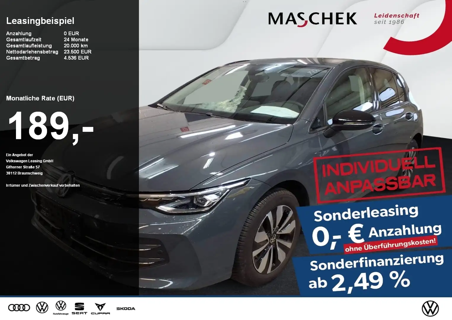 Volkswagen Golf Goal 1.5 TSI AHK Navi PDC GRA Sitzh. AHK Grau - 1