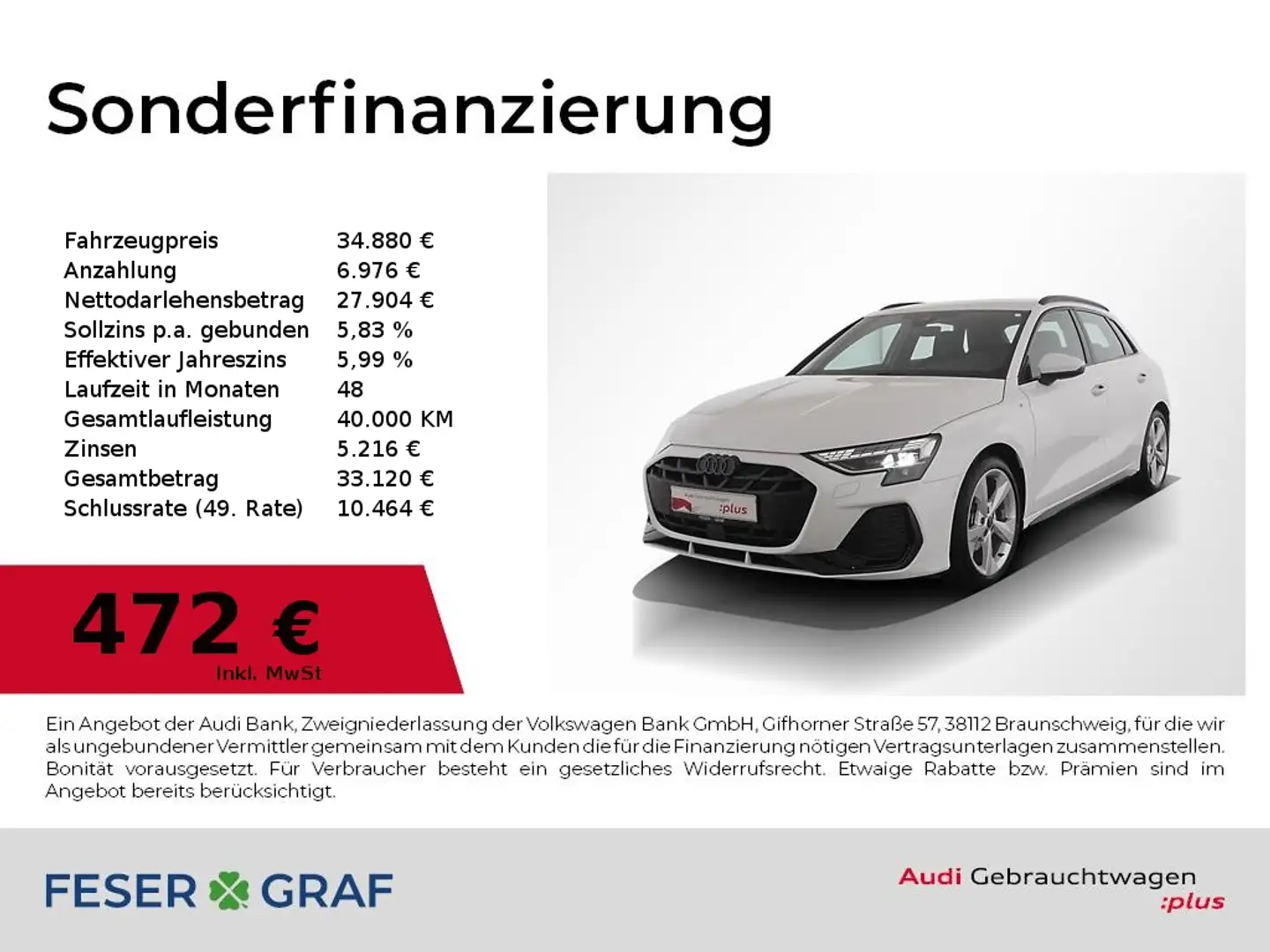 Audi A3 35 S line S tronic LED / Ambiente / Rückfahrkamera Weiß - 1