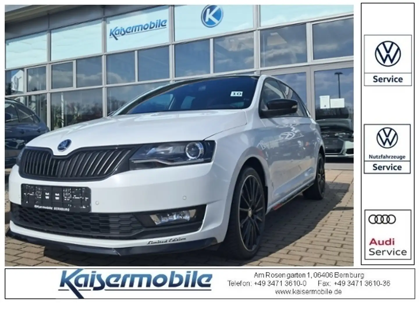 Skoda Rapid/Spaceback 1.0 TSI Ambition+APP+Bluetooth+SH KLIMA LEDER Blanco - 1